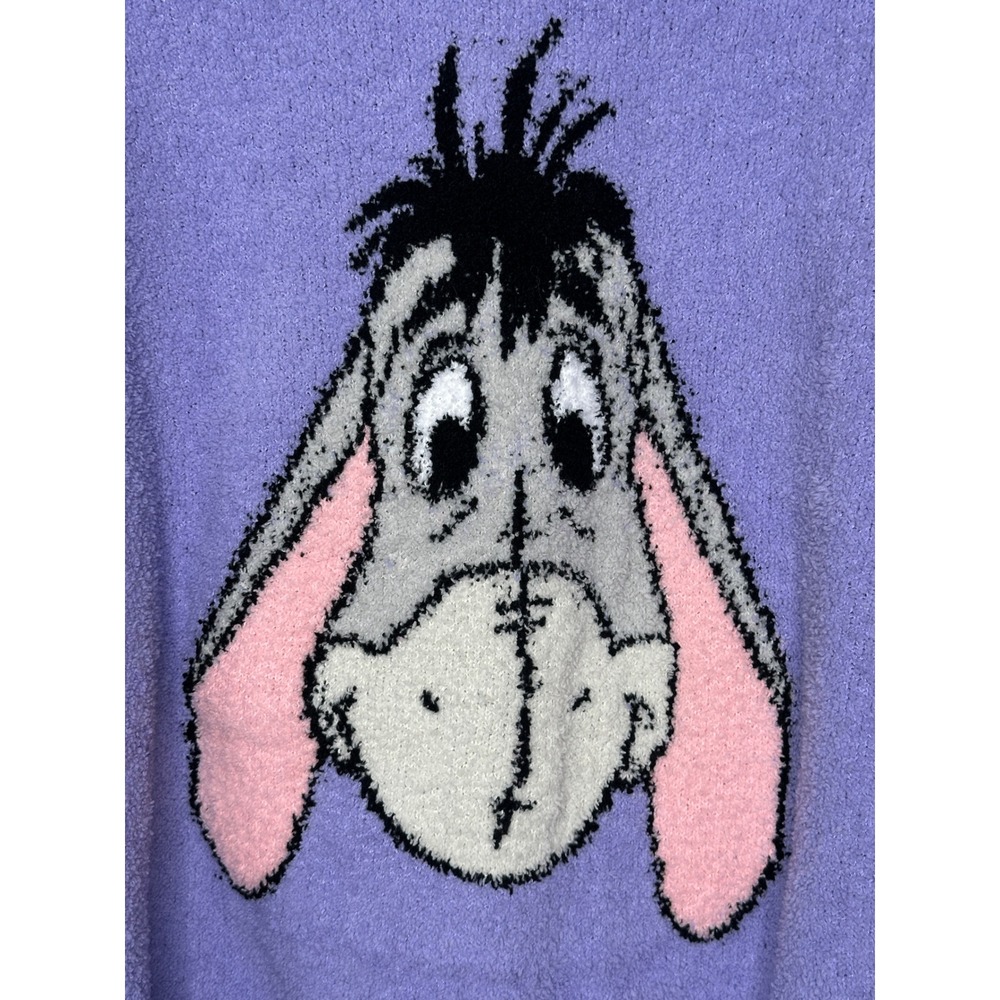 Disney Eeyore Sweater Small Purple Knit Winnie the Pooh Character Pullover - Picture 4 of 8